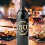 Happy 50th Birthday Specialized Wine Label Wijn Etiket<br><div class="desc">Een gesofisticeerd,  gepersonaliseerd wijnetiket.</div>