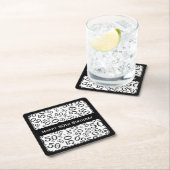 "Happy 50th Birthday" - thema Sq van de zwarte/wit Kartonnen Onderzetters (Insitu)