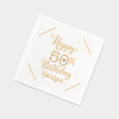 Happy 50th Birthday Vijftig Gepersonaliseerde Naam Folie Servetten (Links)