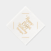 Happy 50th Birthday Vijftig Gepersonaliseerde Naam Folie Servetten (Rechts)