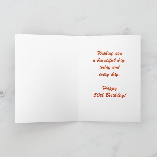 Happy 50th Birthday Wenskaart Butterfly Custom Kaart (Binnen)