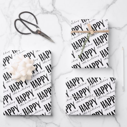 Happy 50th Birthday Wrapping Paper Sheets (Voorkant)