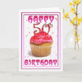 Happy 50th Birthday zoete cupcake Kaart (Gele Bloem)