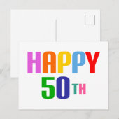 Happy 50th briefkaart (Voorkant / Achterkant)