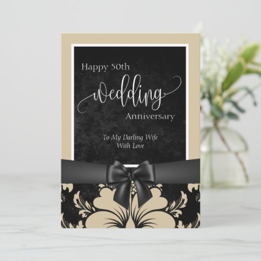 Happy 50th bruiloft kaart (Staand voorkant)