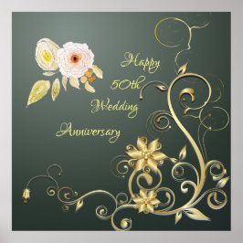 Happy 50th bruiloft Poster