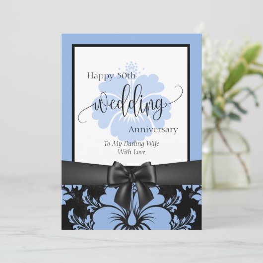 Happy 50th bruiloft traditionele foto i kaart (Staand voorkant)