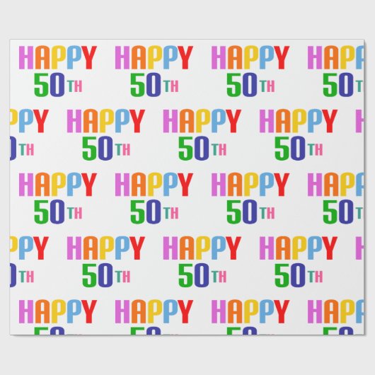 Happy 50th cadeaupapier (Vlak)