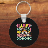 Happy 50th Day Of School Retro Teacher Students Sm Sleutelhanger (Voorkant)
