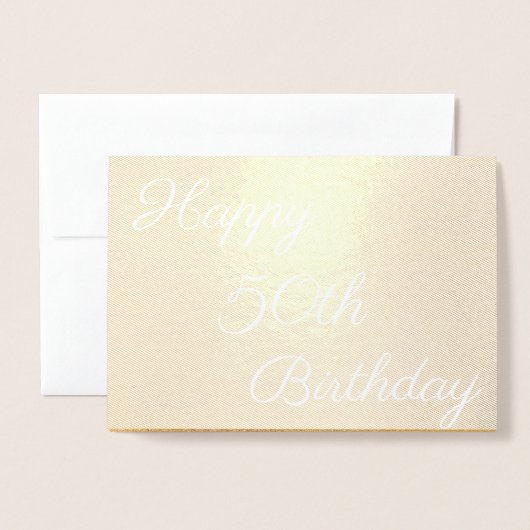Happy 50th Gold Birthday Folie Kaarten (Voorkant met envelop)