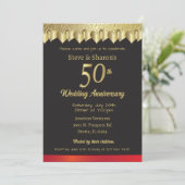 Happy 50th Golden Heart Jubileum Kaart (Staand voorkant)