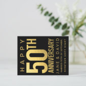 Happy 50th Golden Wedding Jubileum gepersonaliseer Briefkaart (Staand voorkant)