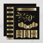 Happy 50th Golden Wedding Jubileum Kaart (Voorkant / Achterkant)