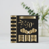 Happy 50th Golden Wedding Jubileum Kaart (Staand voorkant)