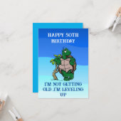 Happy 50th jarig grappig citaat, schildpad kaart (Voorkant / Achterkant in situ)