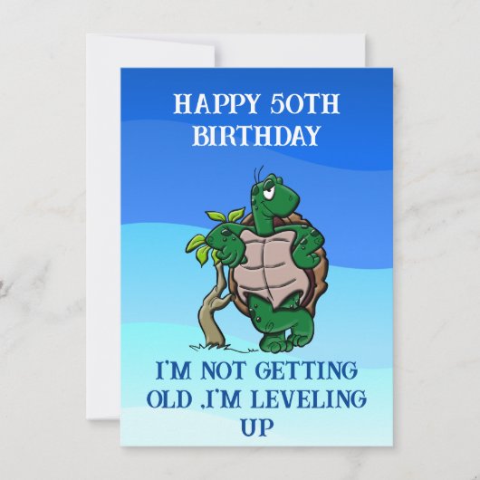 Happy 50th jarig grappig citaat, schildpad kaart (Voorkant)