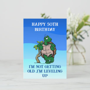 Happy 50th jarig grappig citaat, schildpad kaart