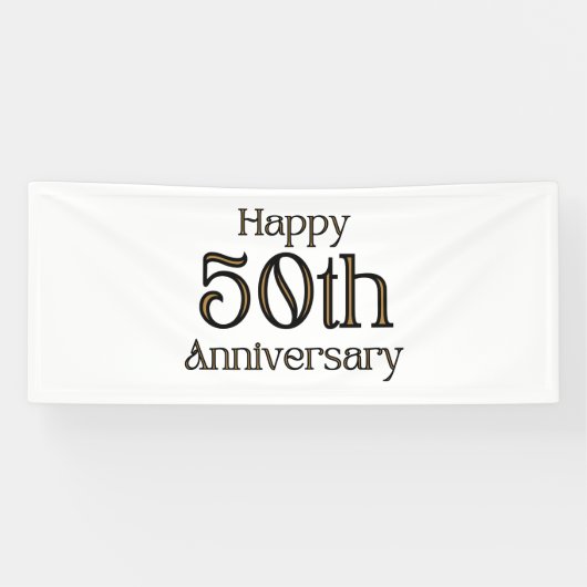 Happy 50th Jubileum 2.5x6 Vinyl Banner (Horizontaal)