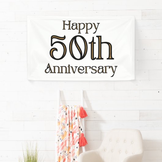 Happy 50th Jubileum 3x5 Vinyl Banner (Insitu)