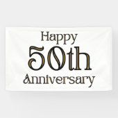 Happy 50th Jubileum 3x5 Vinyl Banner (Horizontaal)