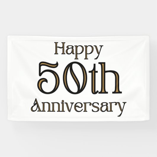 Happy 50th Jubileum 3x5 Vinyl Banner (Horizontaal)