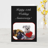 Happy 50th Jubileum Boxer Wenskaart Kaart (Gele Bloem)