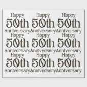 Happy 50th Jubileum Cadeaupapier (Vlak)