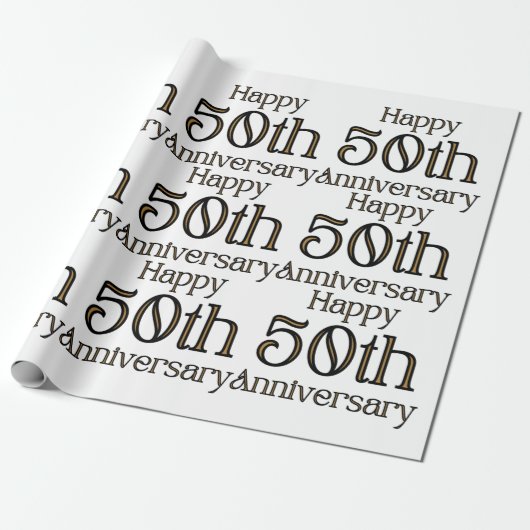 Happy 50th Jubileum Cadeaupapier (Uitgerold)