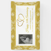 HAPPY 50th JUBILEUM CHAMPAGNE GOLD HEARTS Spandoek (Verticaal)