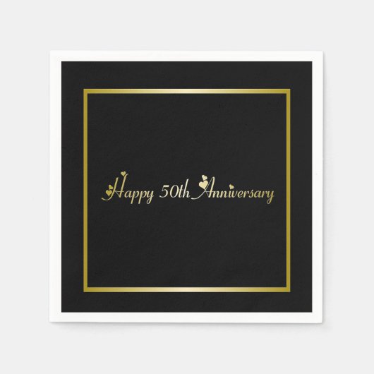 Happy 50th Jubileum cocktail napkin Servet (Voorkant)