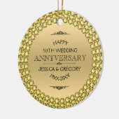 Happy 50th Jubileum Diamonds & Gold Keramisch Ornament (Links)