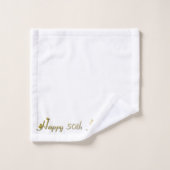 Happy 50th Jubileum Gold Font Bad Handdoek (Wasdoekje)