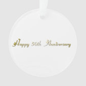 Happy 50th Jubileum Gold Font Ornament (voorkant)