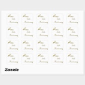 Happy 50th Jubileum Gold Font Vierkante Sticker (Vel)