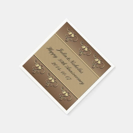 Happy 50th Jubileum Gold-gepersonaliseerd Napkins Servetten (Hoek)