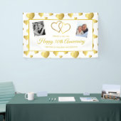 HAPPY 50th JUBILEUM GOLD HEARTS & PHOTOS BANNER (Beurs)