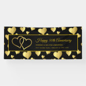 HAPPY 50th JUBILEUM GOLD LINKED HEARTS BANNER (Horizontaal)