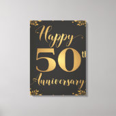 Happy 50th Jubileum Golden Wedding Jublilee Canvas Afdruk (Voorkant)