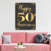 Happy 50th Jubileum Golden Wedding Jublilee Canvas Afdruk (Insitu (Woonkamer))