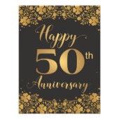 Happy 50th Jubileum Golden Wedding Jublilee Foto Afdruk (Voorkant)