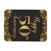 Happy 50th Jubileum Golden Wedding Jublilee Magneet (Horizontaal)
