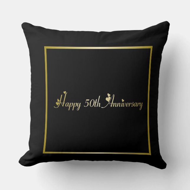 Happy 50th Jubileum gooit kussen (Voorkant)