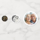 Happy 50th Jubileum Goud en Zwart Gepersonaliseerd Confetti (Voorkanten)