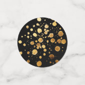 Happy 50th Jubileum Goud en Zwart Gepersonaliseerd Confetti (Kleine voorkant)