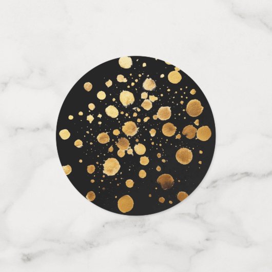 Happy 50th Jubileum Goud en Zwart Gepersonaliseerd Confetti (Kleine voorkant)