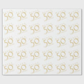 "Happy 50th Jubileum" Matte Pink Gold Cadeaupapier (Vlak)