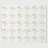 "Happy 50th Jubileum" Matte White Cadeaupapier (Vlak)