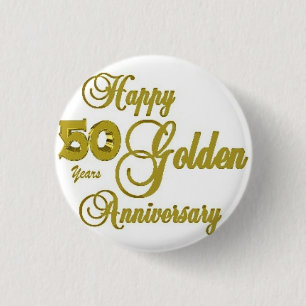Happy 50th Jubileum Pin Ronde Button 3,2 Cm