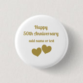 Happy 50th Jubileum Ronde Button 3,2 Cm (Voorkant)