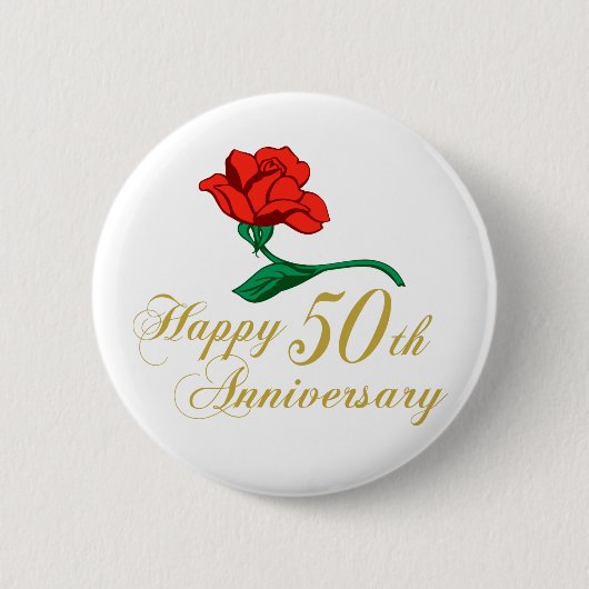 Happy 50th Jubileum Ronde Button 5,7 Cm (Voorkant)